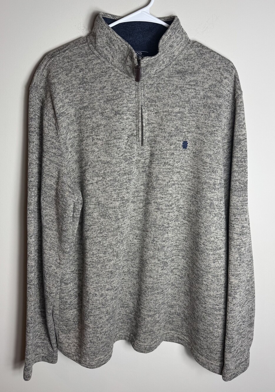 IZOD Quarter Zip Pullover 2XLT Gray Heather